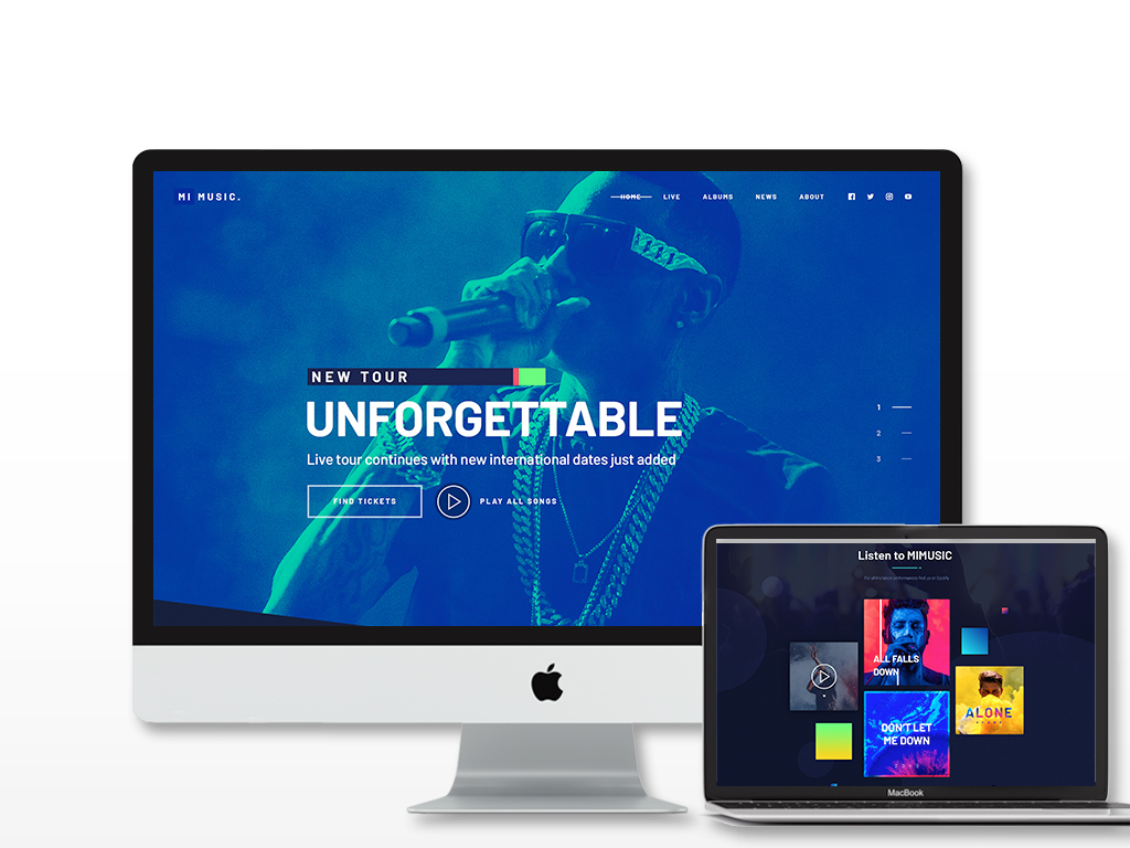 全套欧美音乐公司乐队歌手MV网站模版下载