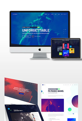 全套欧美音乐公司乐队歌手MV网站模版下载