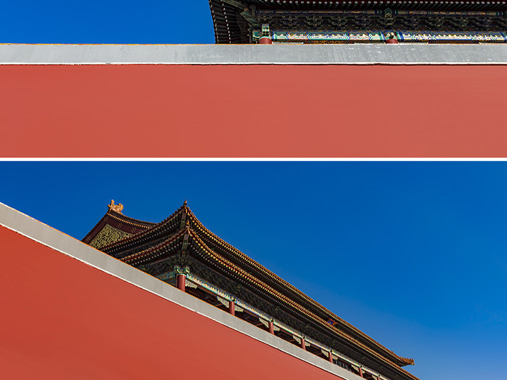 高清北京皇宫红墙城楼故宫天安门建筑海报背景