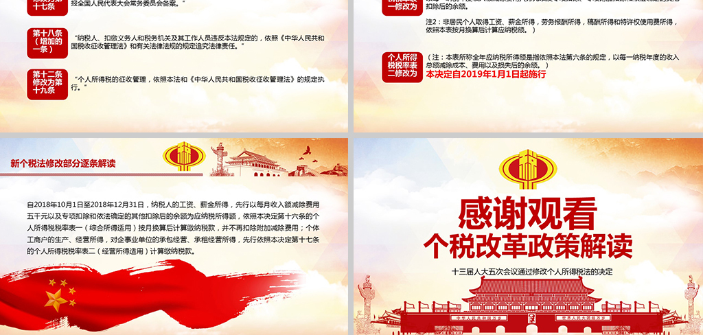 新个人所得税改革政策解读税法PPT模板