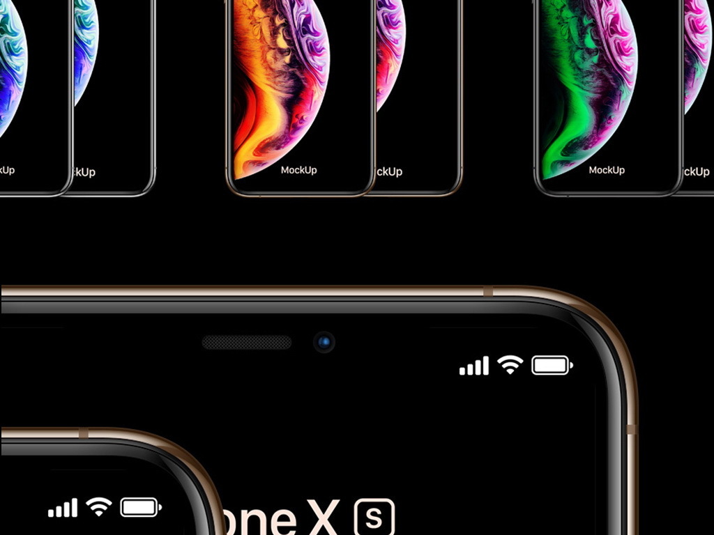 iPhoneXS所有颜色和尺寸贴图样机