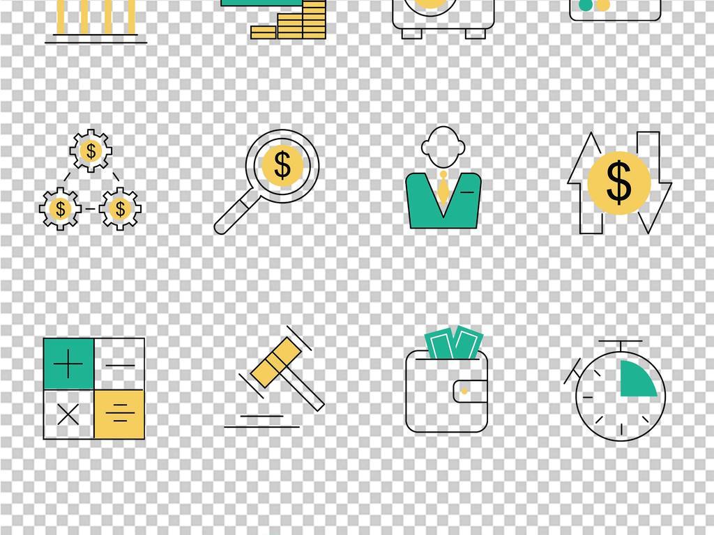 金融元素图标icon素材png透明底