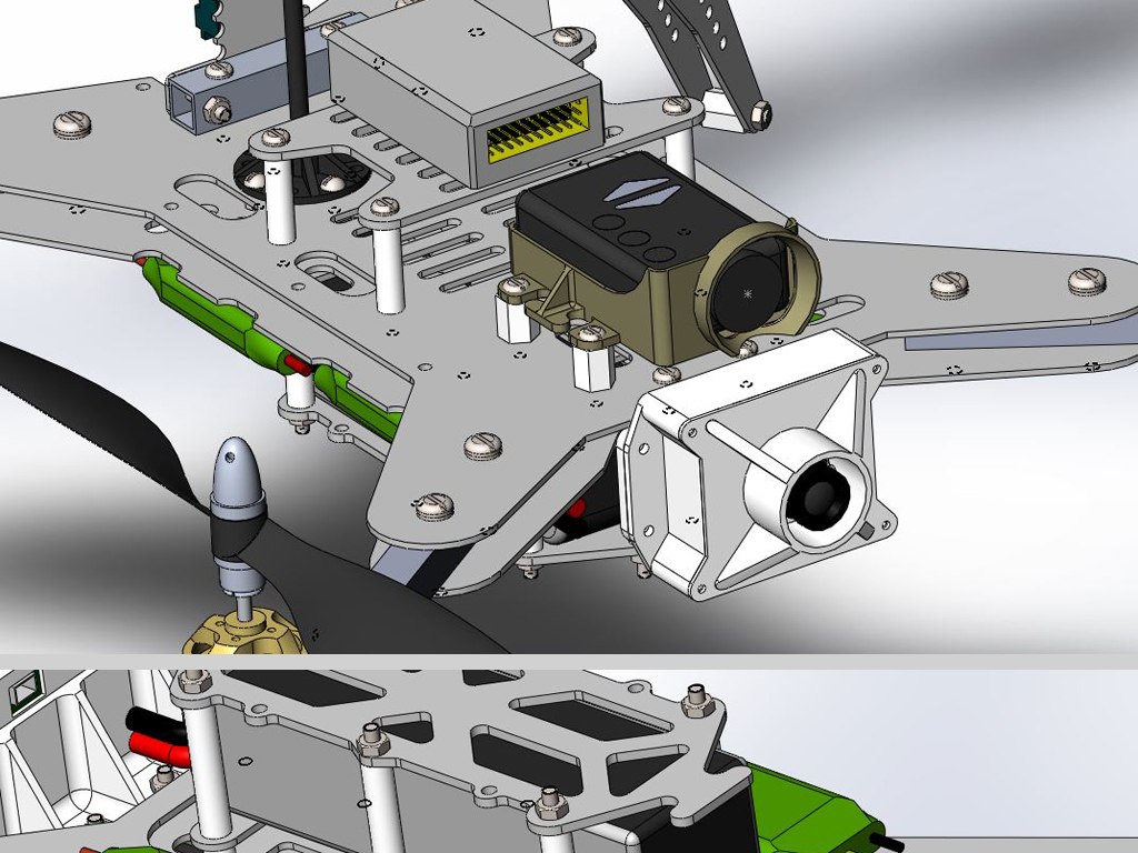 四旋翼无人机遥控飞机SolidWorks模型