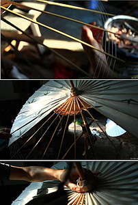 实拍油纸伞制作宣传视频素材图片设计_高清M