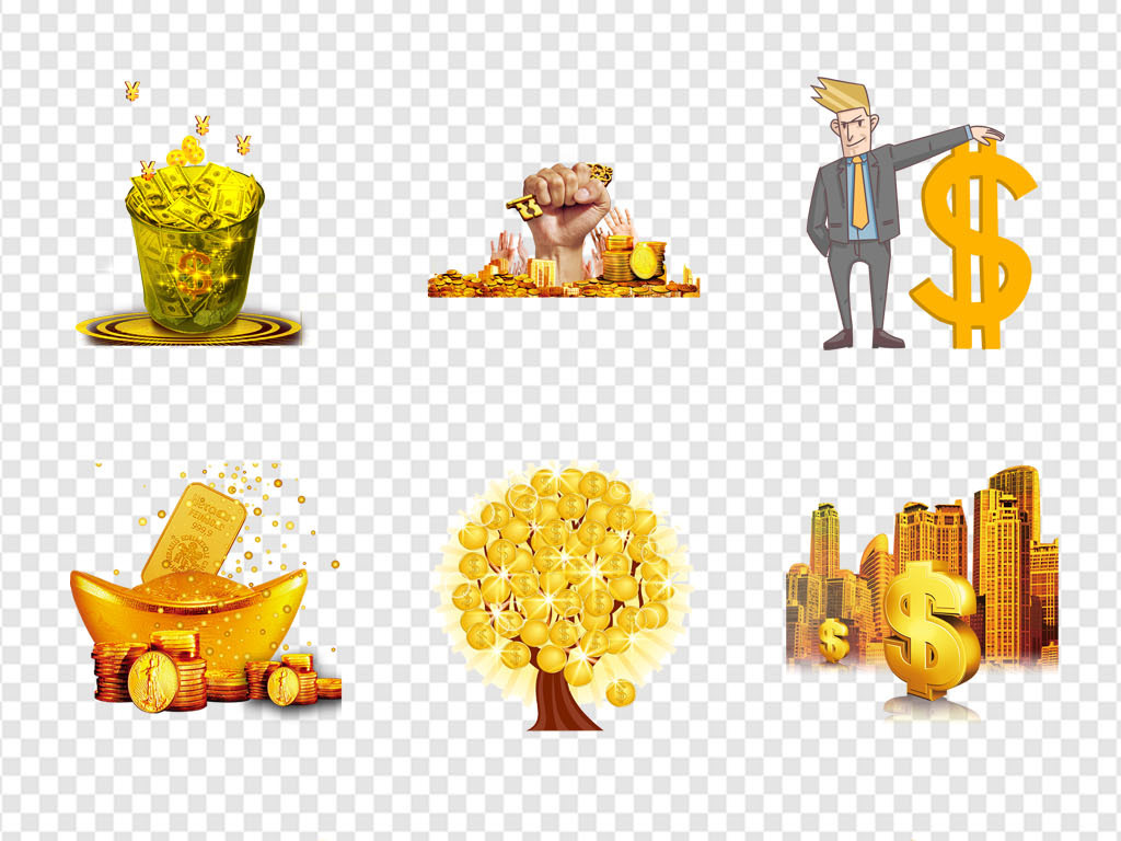 股票基金理财经理产品金币金融海报PNG素材