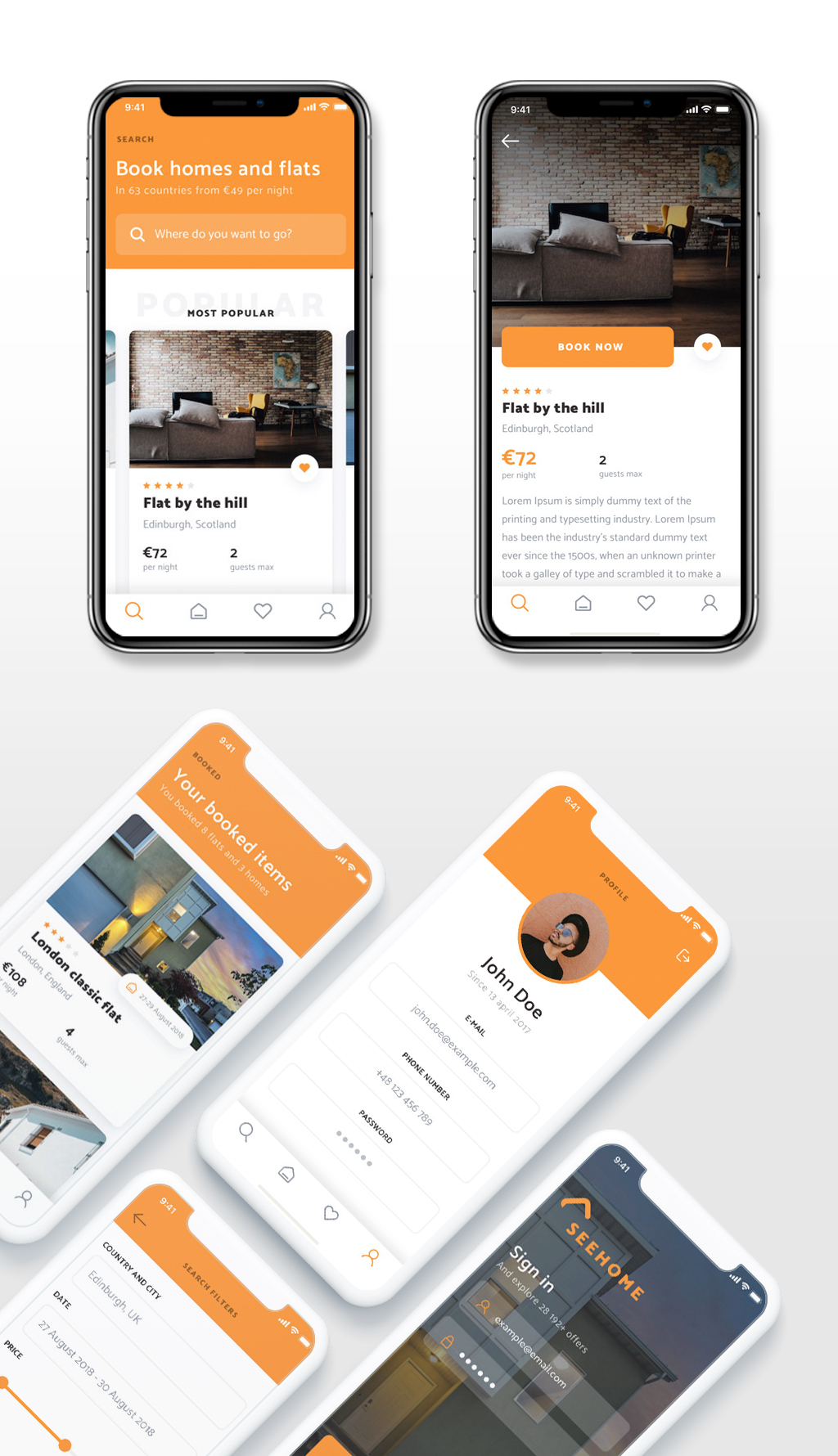 家具沙发商城APP建筑室内设计UI界面