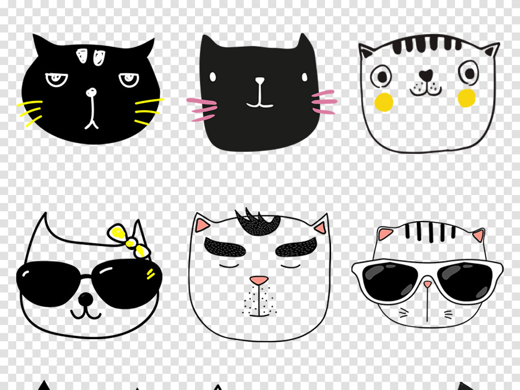 宠物猫幼儿园儿童画手绘插画小猫咪矢量猫猫咪和狗卡通可爱