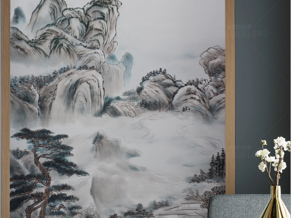 【本作品下载内容为:"新中式钉子油画写意风景玄关"模板,其他内容仅为参考,如需印刷成实物请先认真校稿,避免造成不必要的经济损失。】 【注意】作品授权不包含作品中使用到的字体和摄影图,下载作品后请自行替换。 【声明】未经权利人许可,任何人不得随意使用本网站的原创作品(含预览图),否则将按照我国著作权法的相关规定被要求承担最高达50万元人民币的赔偿责任。所有作品均是用户自行上传分享并拥有版权或使用权,仅供网友学习交流,未经上传用户授权,请勿作他用。