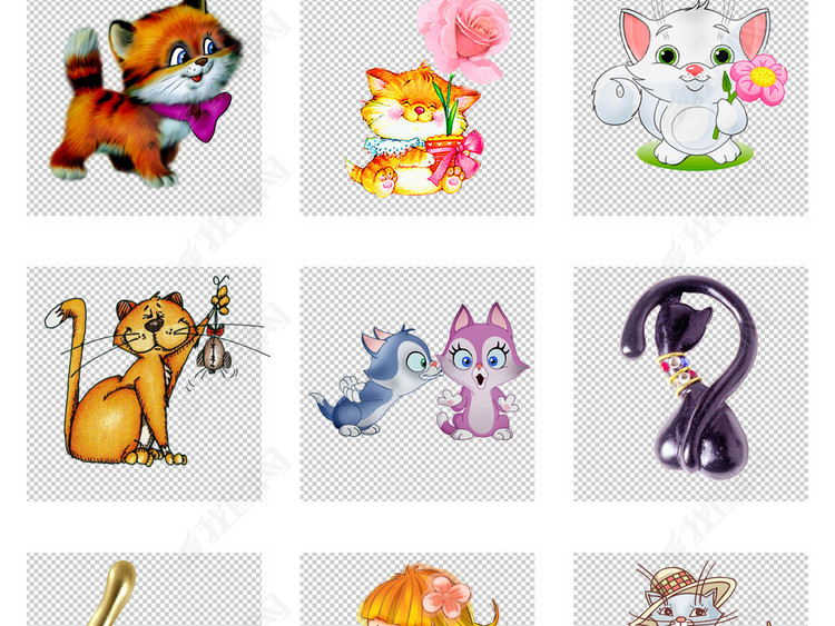 可爱卡通呆萌逼真逗趣动画小动物PNG素材