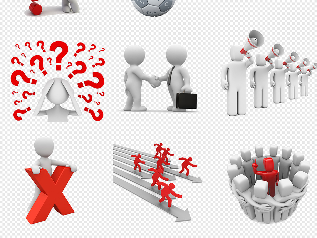 商务总结工作汇报立体3D小人PPT海报素材背景