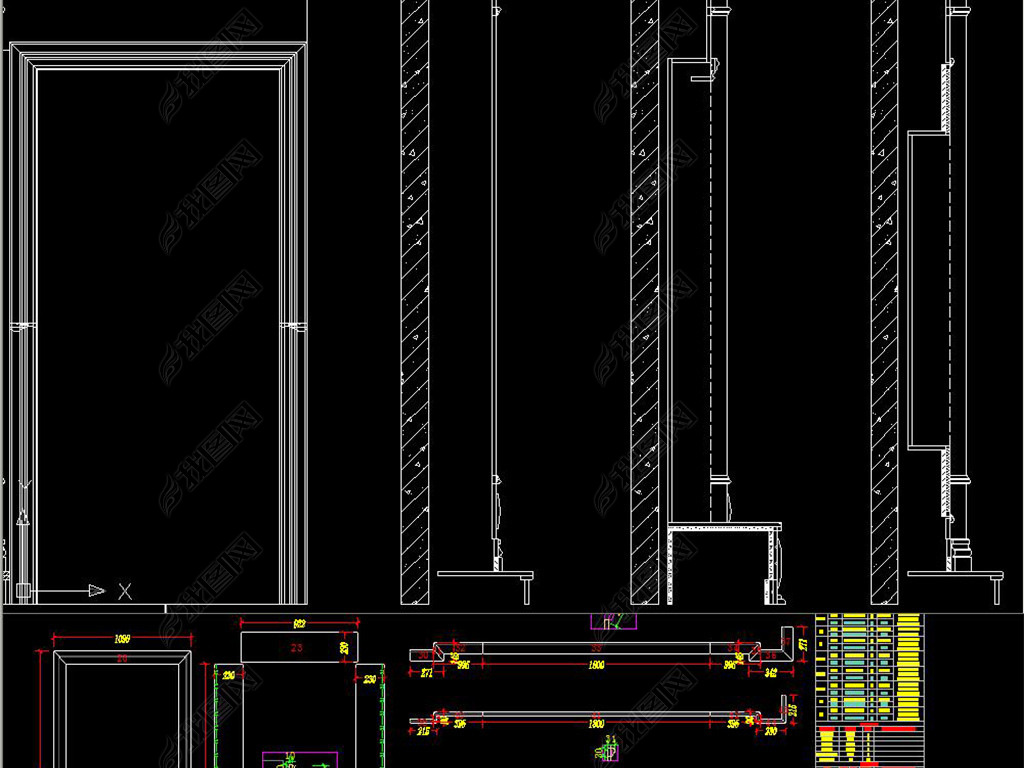 石材背景墙CAD分解图