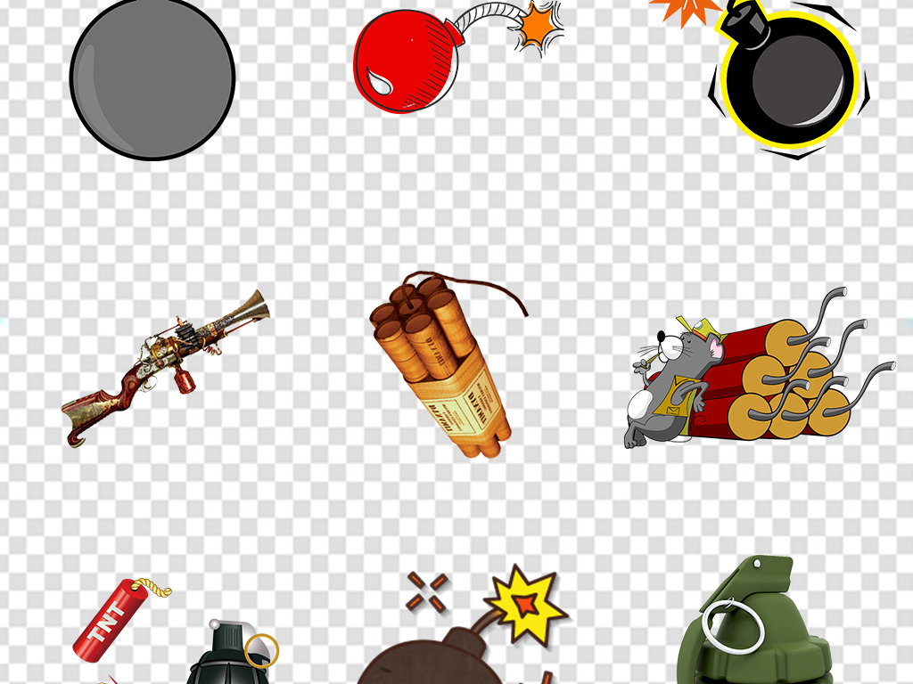 中国四大发明火药炸弹火药PNG素材