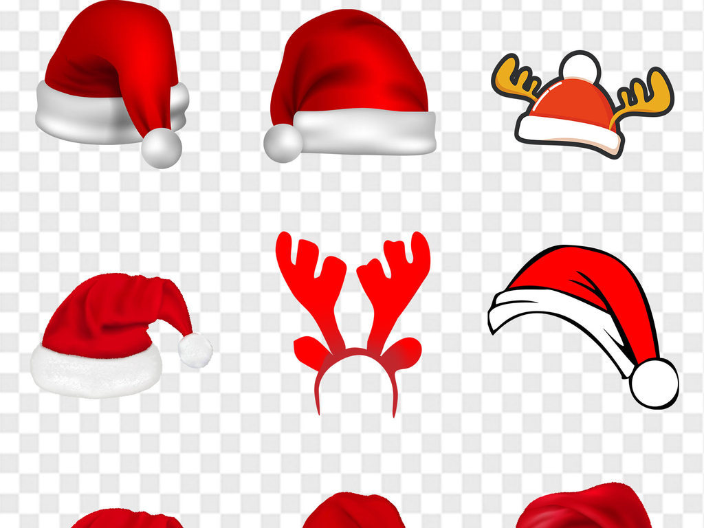 红色帽子圣诞节老人大促销礼品海报PNG素材