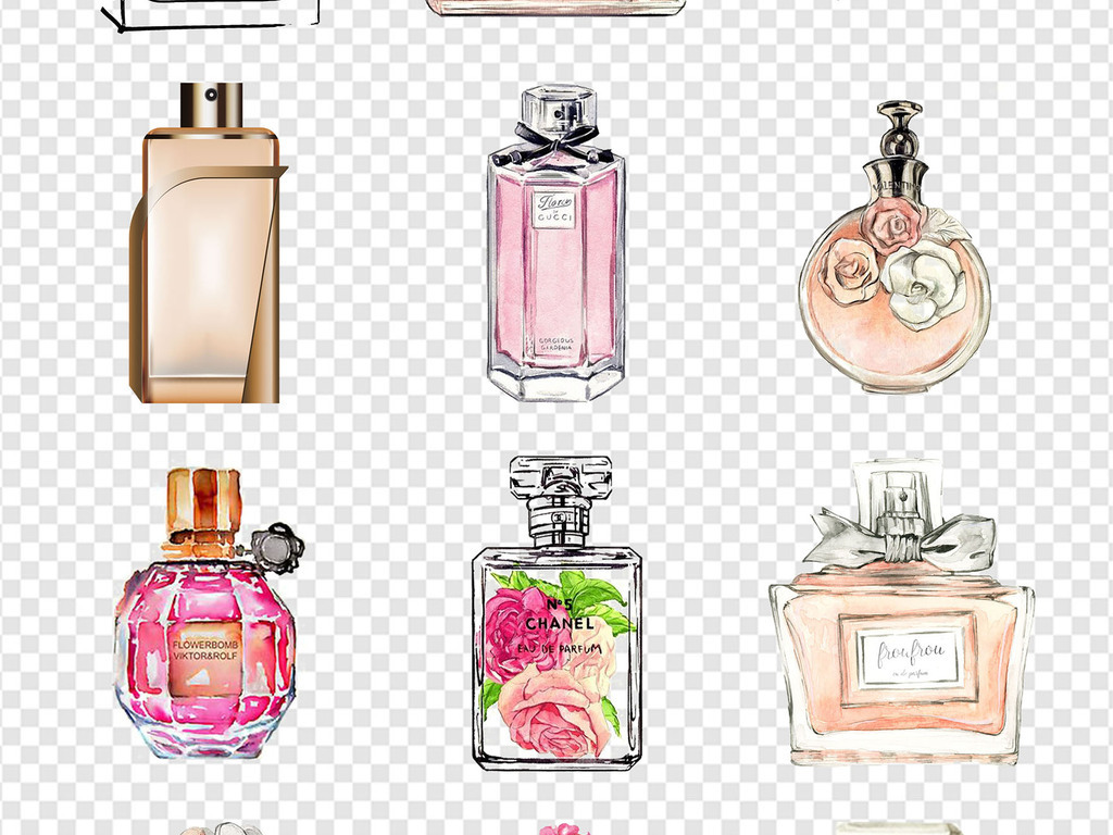 女性用品香水促销高档护肤品海报PNG素材