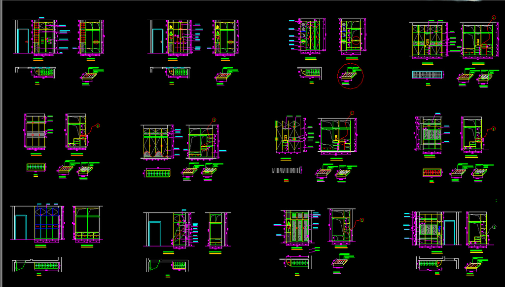 酒柜衣柜玄关柜平面设计图下载(图片9.94MB)