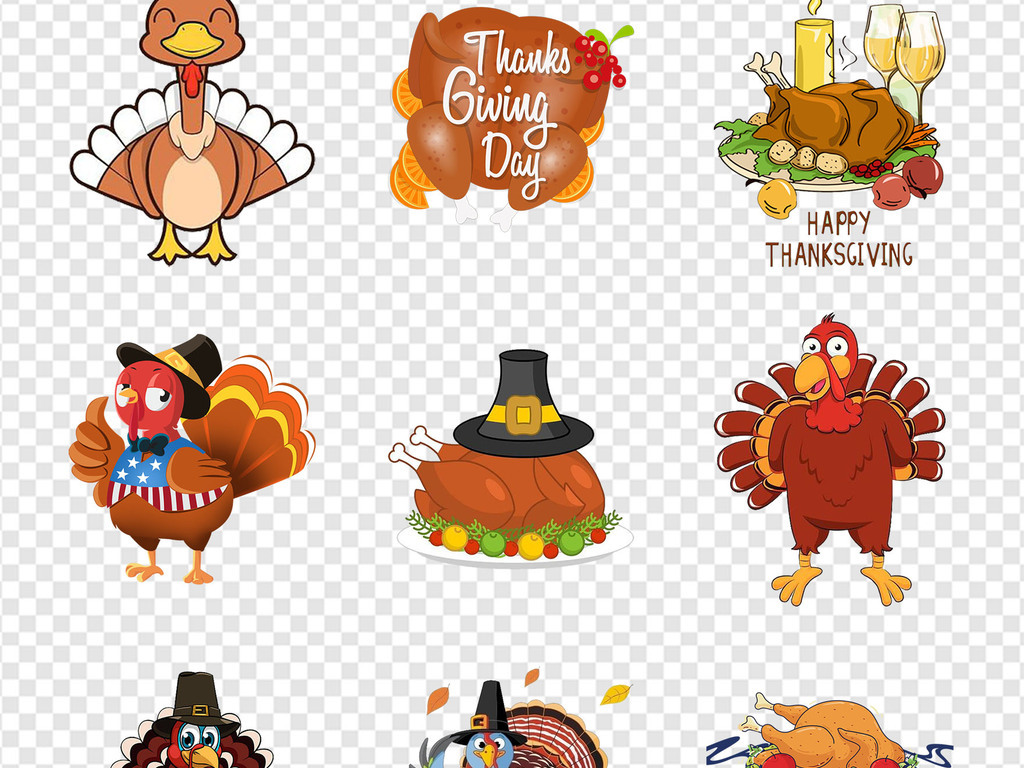 感恩节促销美食火鸡南瓜感恩节海报png素材