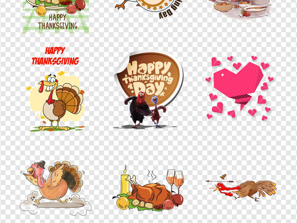 感恩节促销美食火鸡南瓜感恩节海报png素材