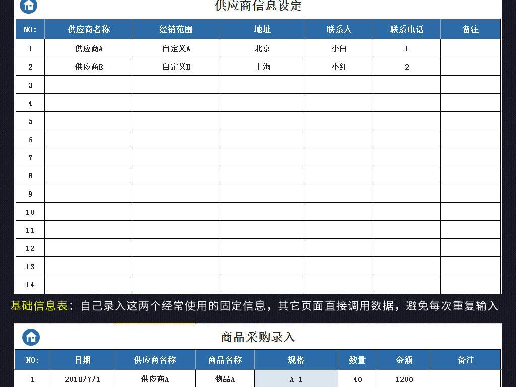 简易进销存出入库管理系统模板表格月度报表