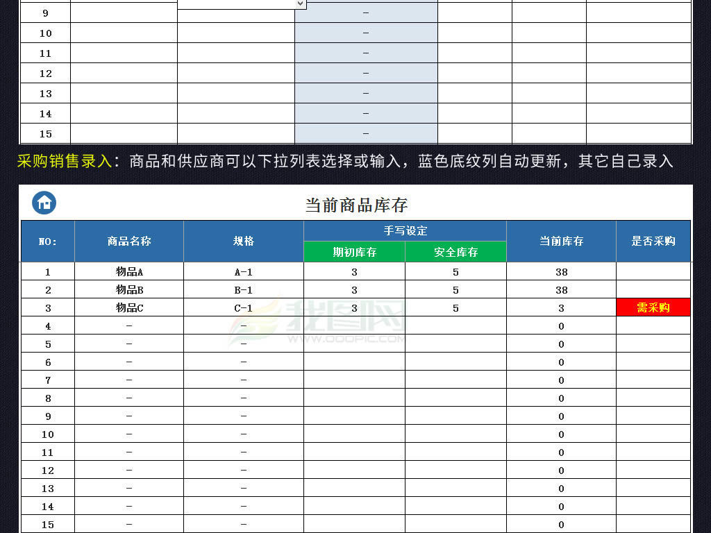 简易进销存出入库管理系统模板表格月度报表