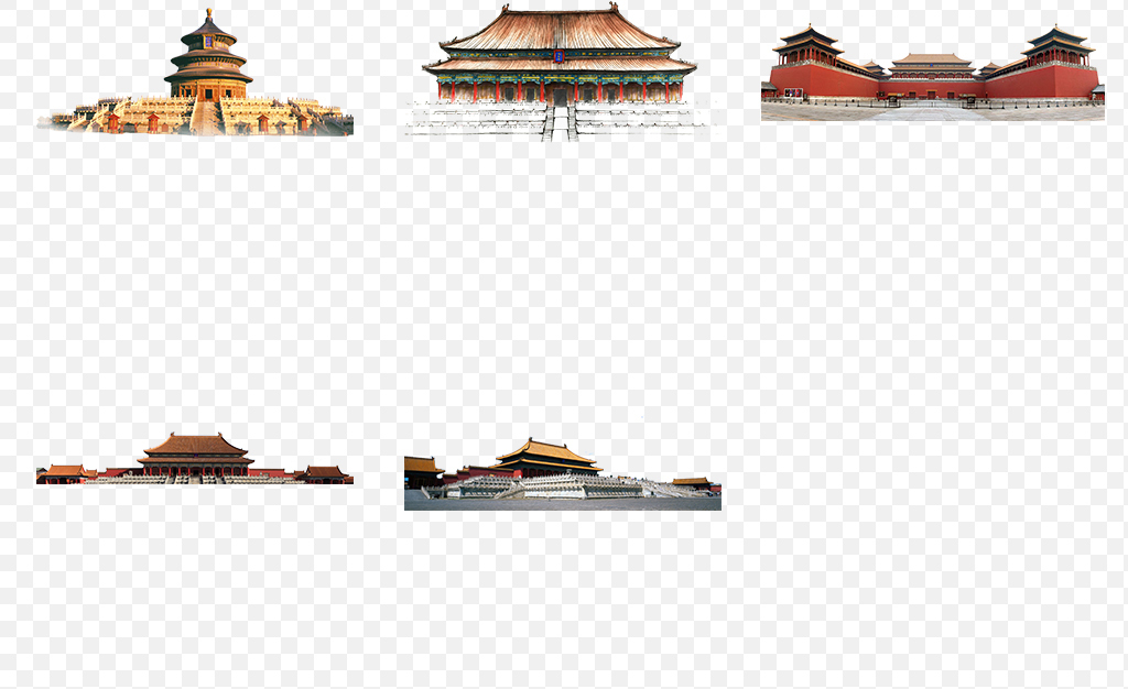 旅游景点天坛故宫古代复古建筑海报素材背景图