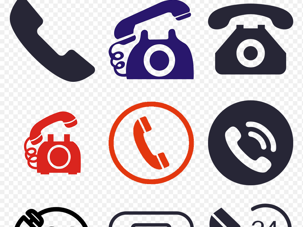 电话座机免费咨询客服热线图标海报素材背景图片PNG