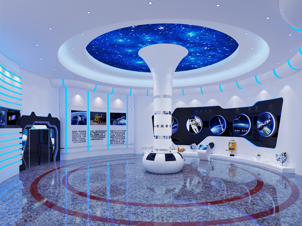 航空航天科技展厅工作站3D模型