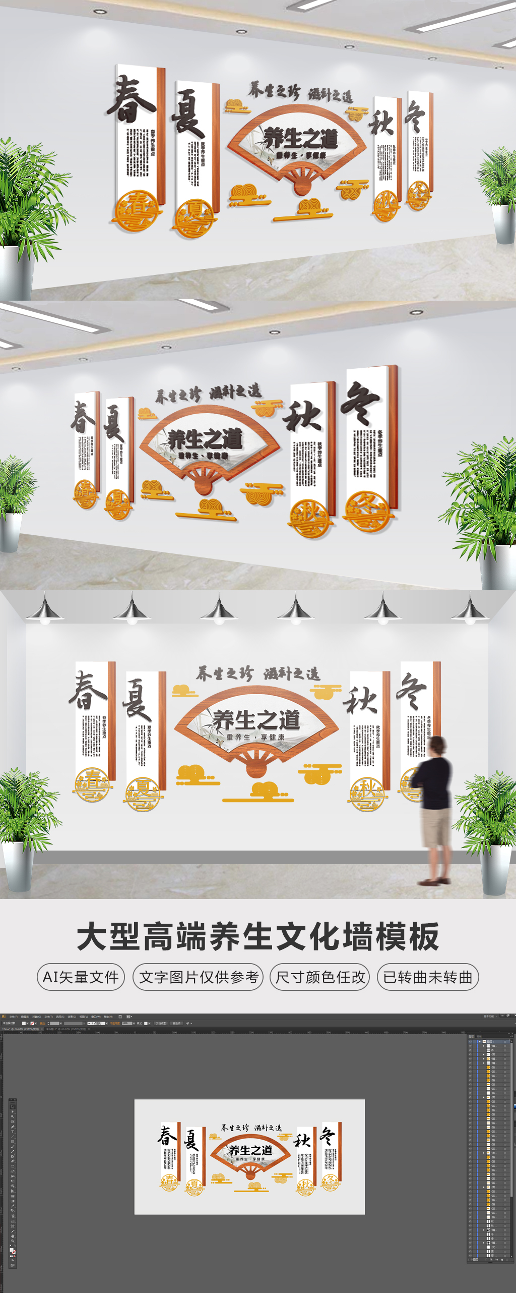 养生文化墙食堂文化墙