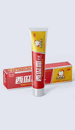 西瓜霜牙膏包装纸盒设计