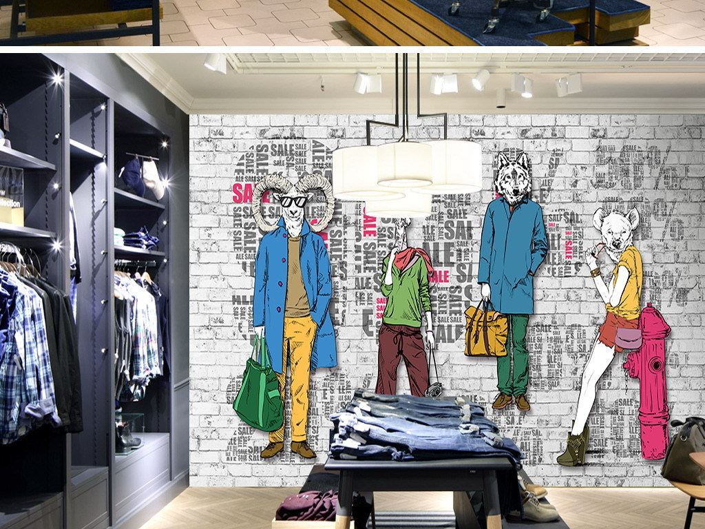 【本作品下载内容为:"手绘动物先生服装店背景墙装饰画"模板,其他内容仅为参考,如需印刷成实物请先认真校稿,避免造成不必要的经济损失。】 【注意】作品授权不包含作品中使用到的字体和摄影图,下载作品后请自行替换。 【声明】未经权利人许可,任何人不得随意使用本网站的原创作品(含预览图),否则将按照我国著作权法的相关规定被要求承担最高达50万元人民币的赔偿责任。所有作品均是用户自行上传分享并拥有版权或使用权,仅供网友学习交流,未经上传用户授权,请勿作他用。