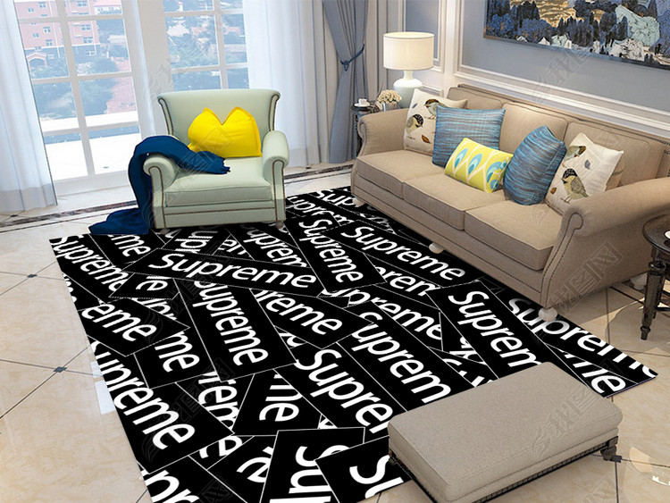 现代简约时尚潮流英文客厅卧室地毯设计