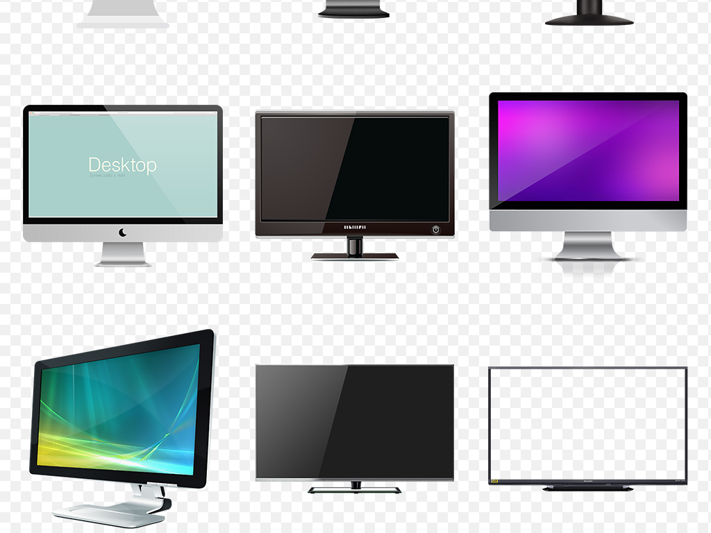 卡通手绘电脑液晶显示器苹果一体机海报素材背