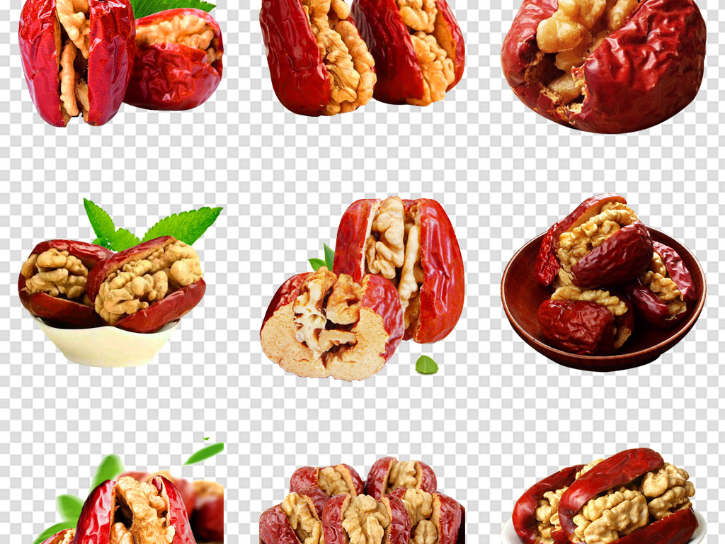 补血零食枣夹核桃干果淘宝天猫详情页免扣png