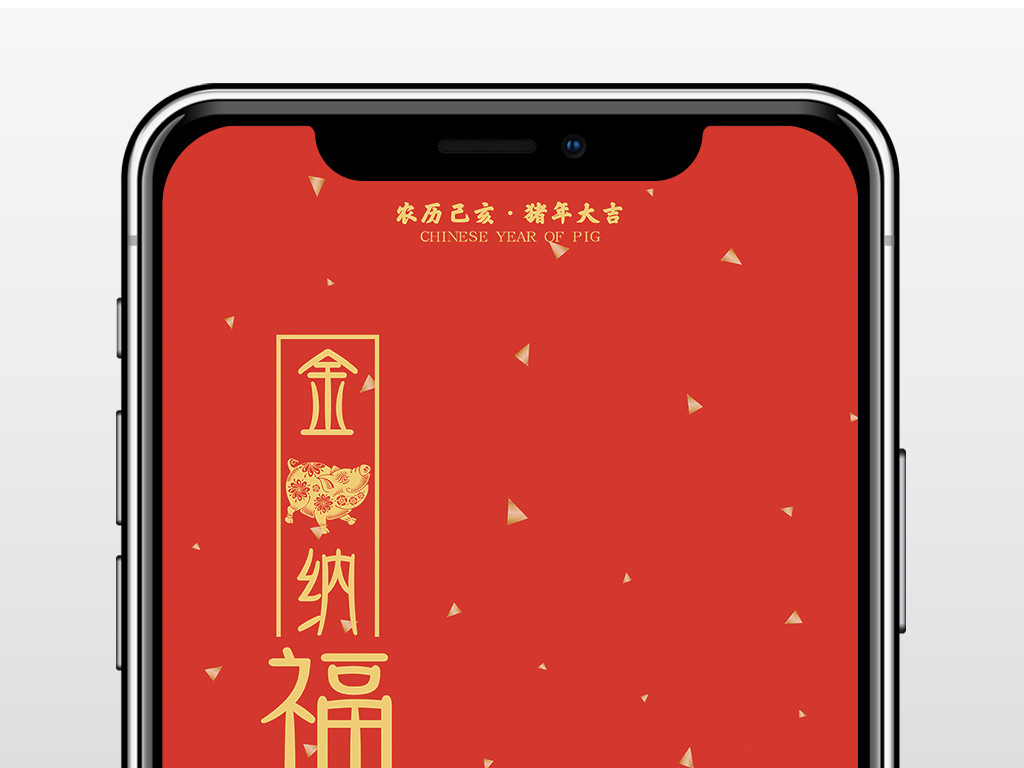 2019新年春节猪年过年手机海报金猪纳福