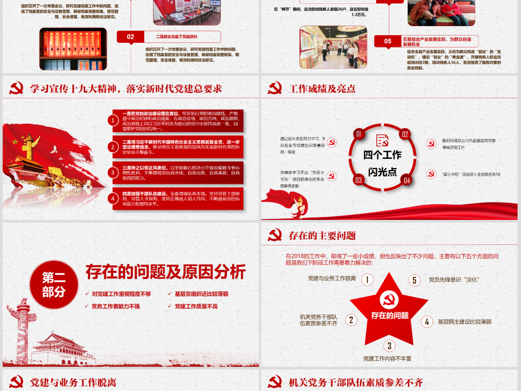 2019清爽基层党委党支部党建总结ppt