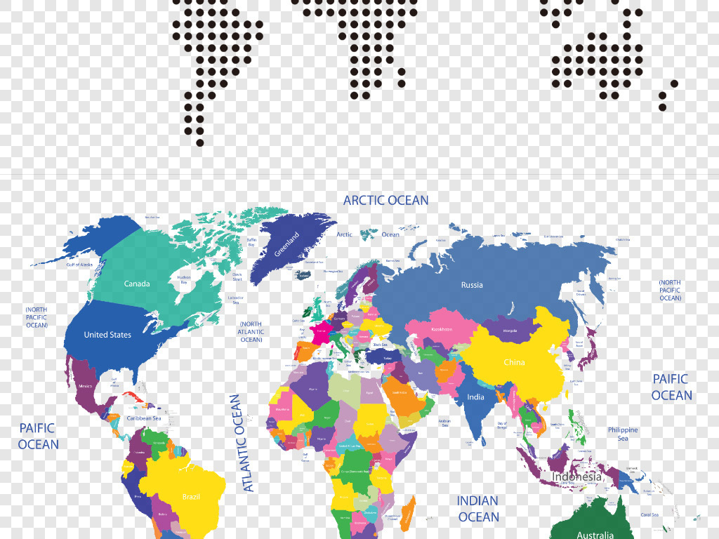 世界地图png免抠素材点状世界地图背景图