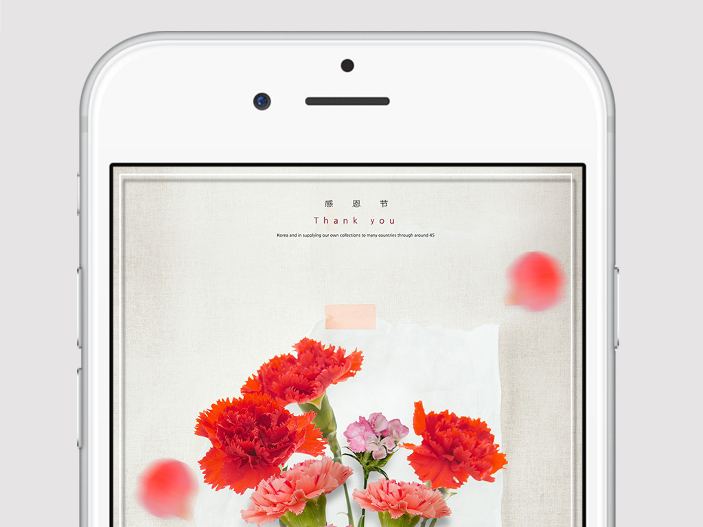 文艺清新时尚感恩节节日微信公众号手机海报