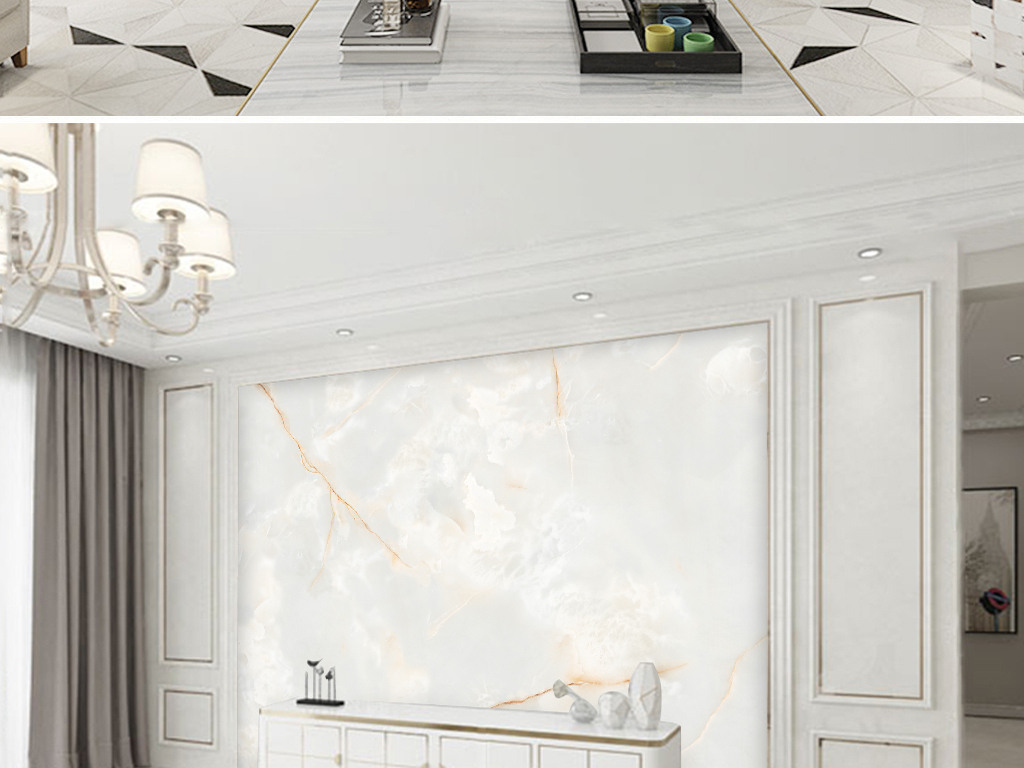 现代简约浅灰大理石玉石背景墙