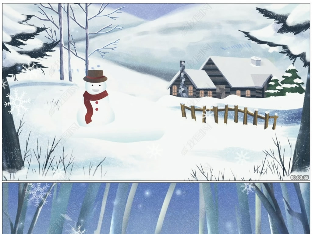 雪绒花华语群星伴奏卡通歌曲视频背景