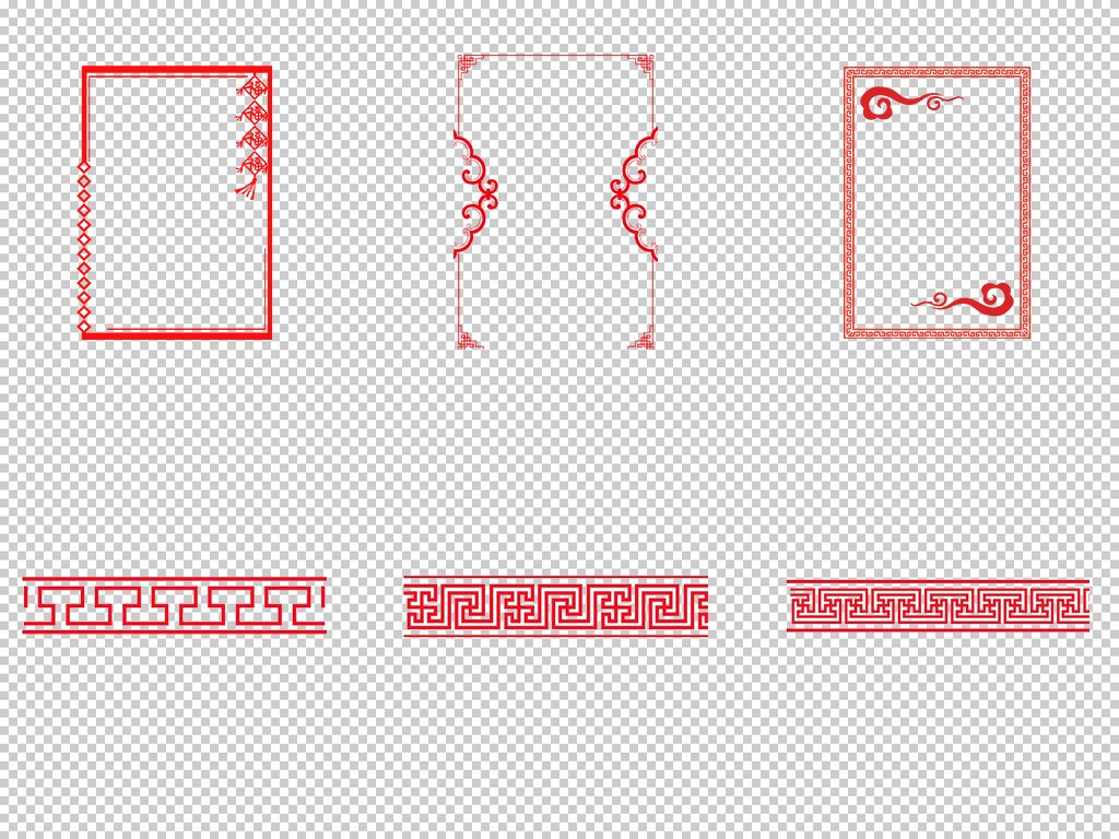 2019猪年新春新年喜庆中国风古典边框1