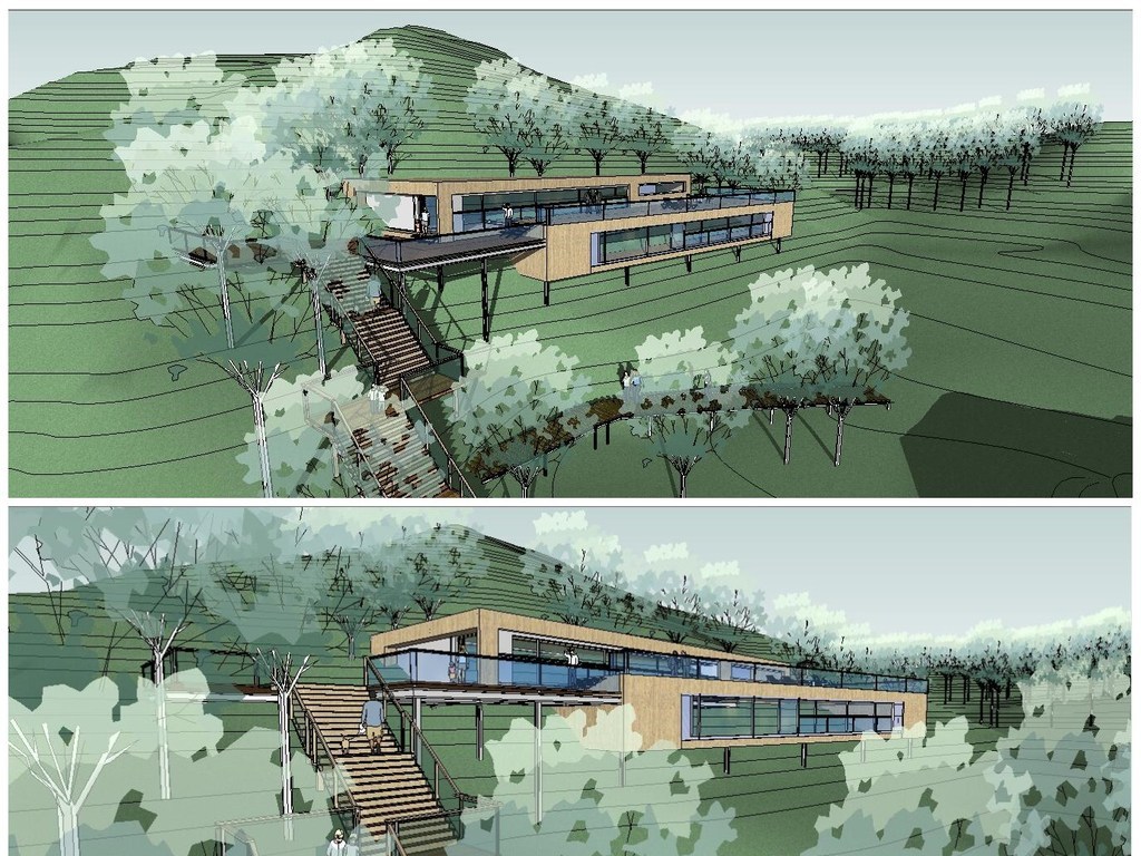 精品山地别墅独栋现代风格别墅建筑SU模型