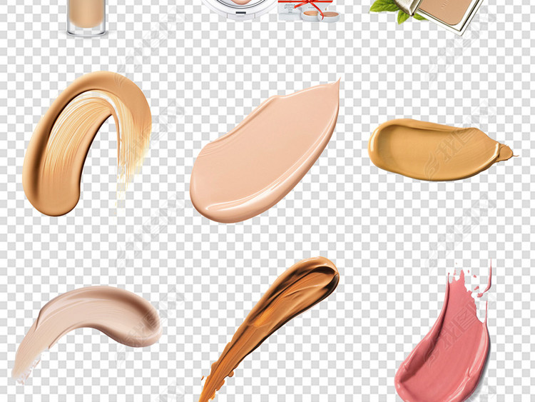 彩妆化妆品粉底液粉饼海报背景免扣素材png