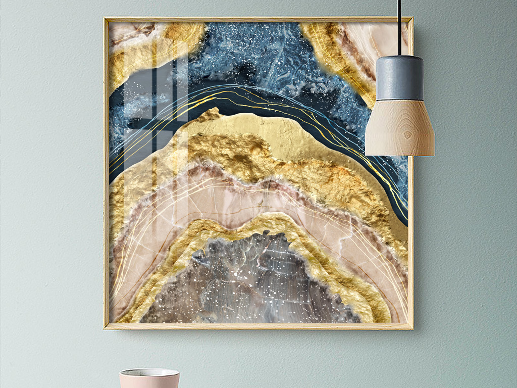 抽象装饰画 ></p></a> 现代艺术华丽抽象金箔水晶大理石纹三联晶瓷画  素材