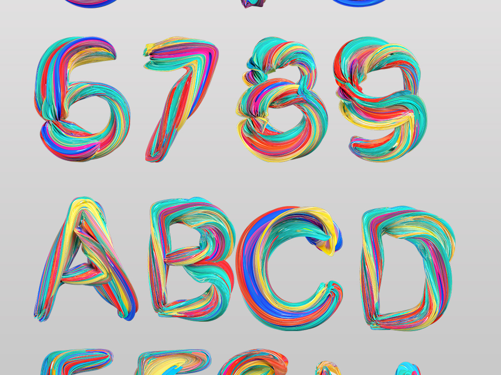 创意个性国外字数字26个英文字母设计