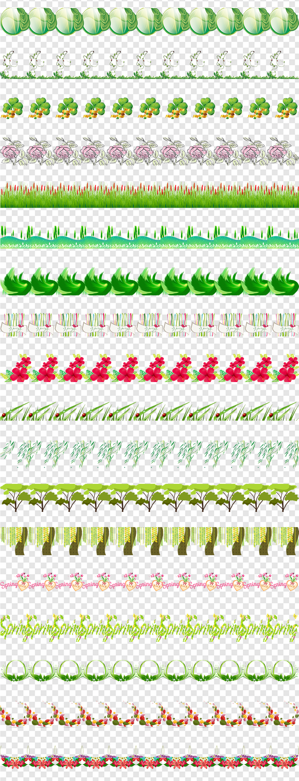 春季花边素材春天边框花纹手抄报板报素材