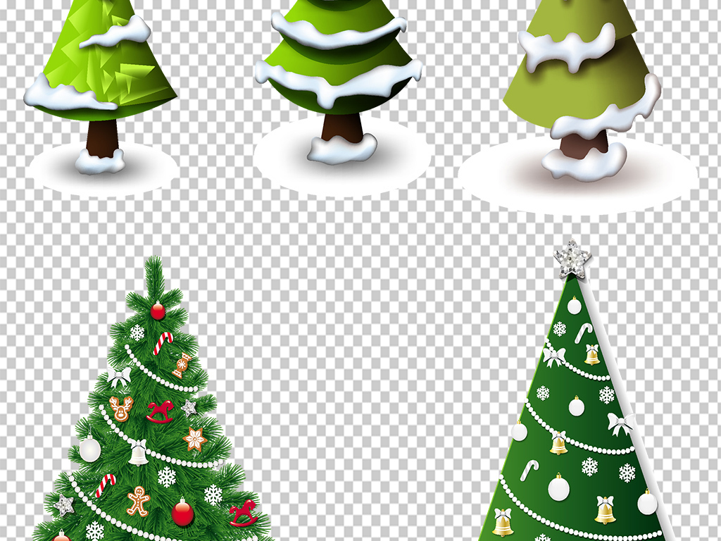 矢量免扣绿色3d圣诞树素材