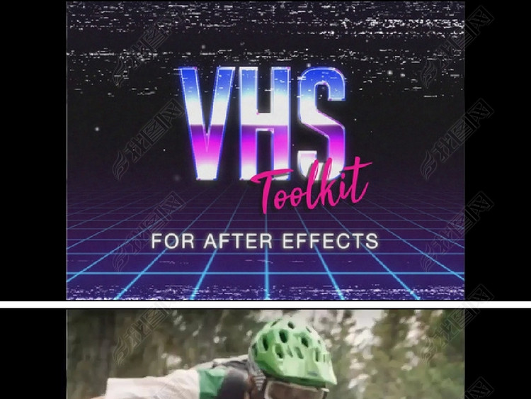 复古录像机VHS信号故障效果工具AE模板