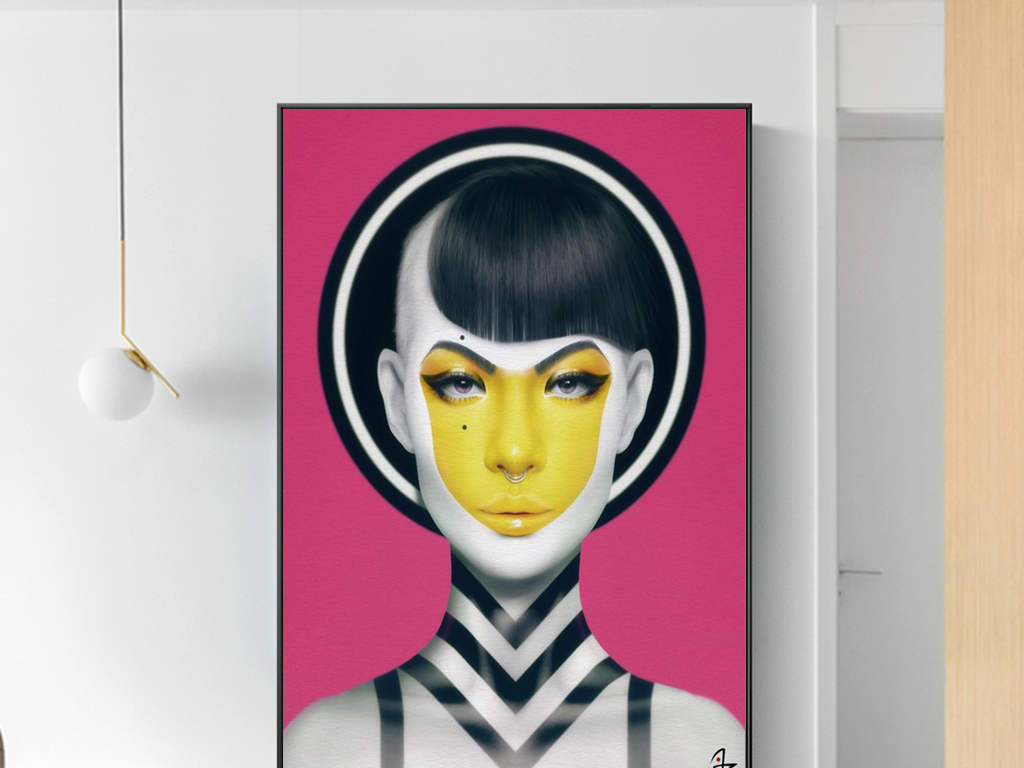 北欧创意手绘时尚美女人物油画现代艺术家居装饰画