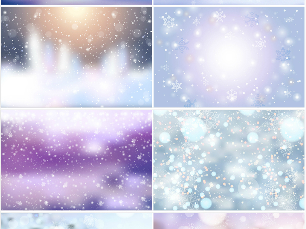 > 矢量ai冬天雪花飘雪下雪雪景漂浮背景3