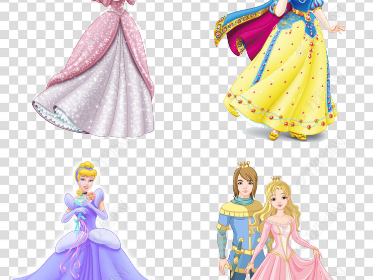 卡通童话美人鱼白雪长发艾沙公主王冠背景