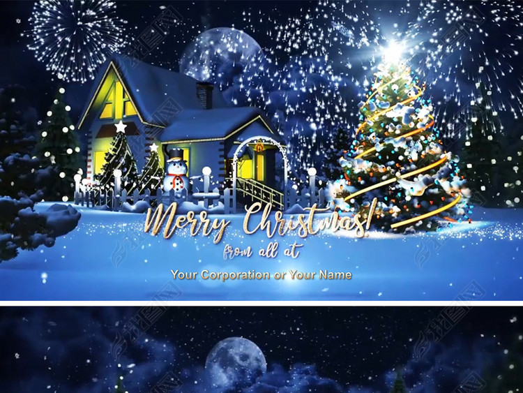 2019英文版圣诞电子贺卡ppt模板制作
